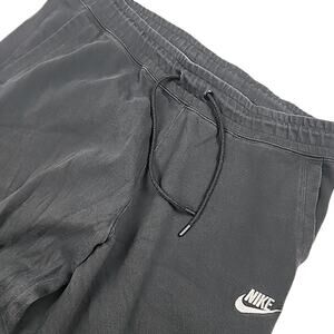 Nike Fleece Joggers Black Drawstring Sweatpants Spellout Men’s Sz XL
